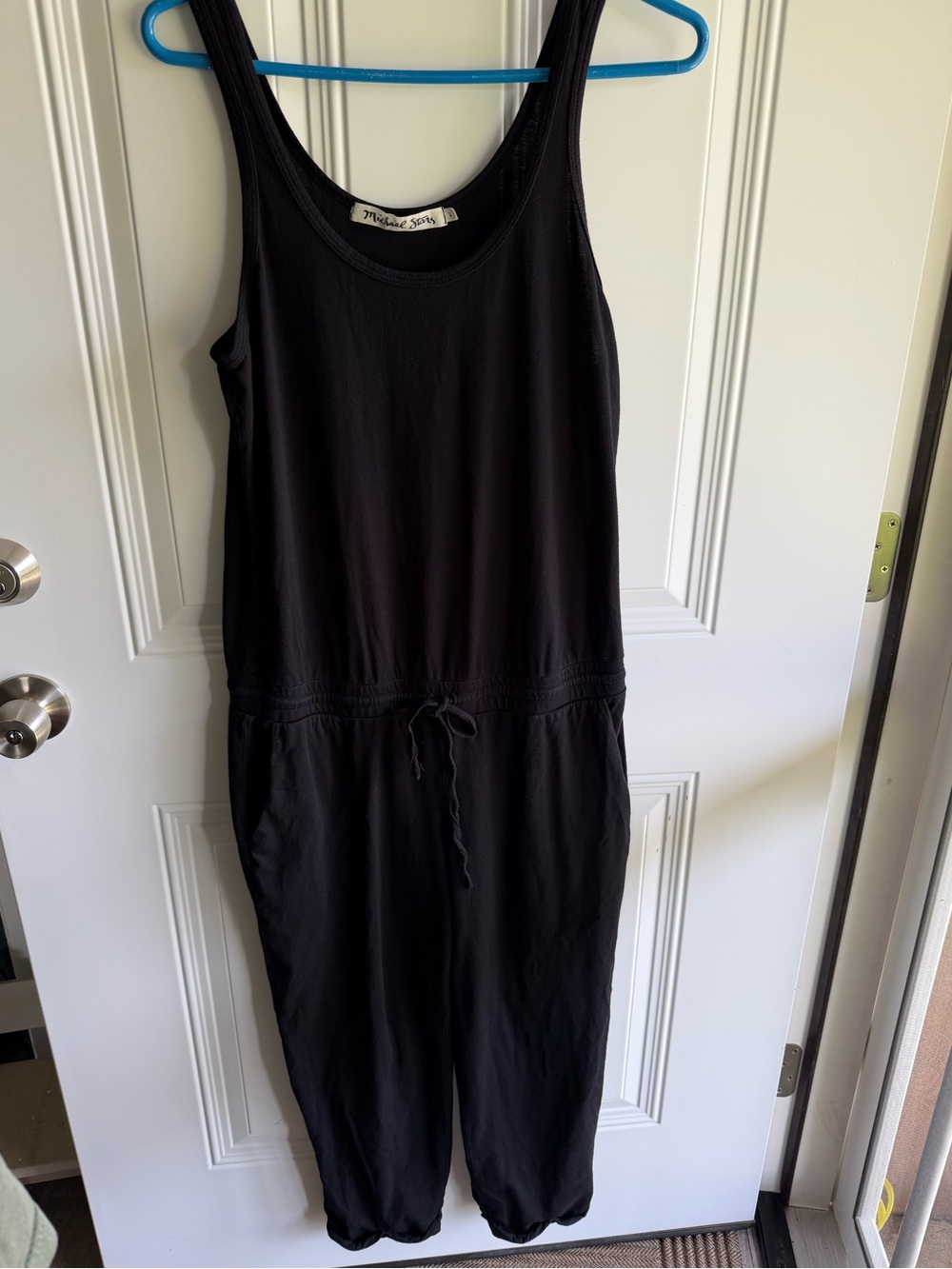 Michael Stars Black Sleeveless Drawcord Jumpsuit